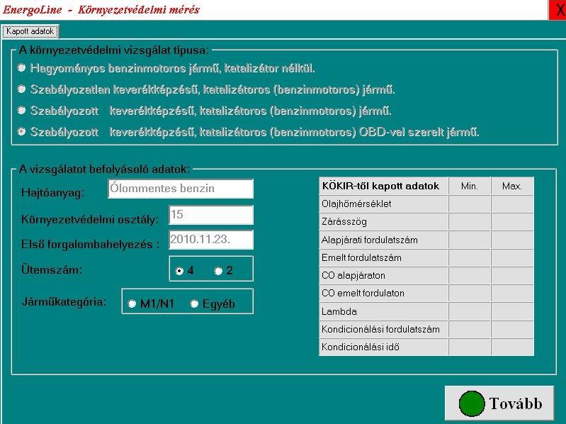 Az emelt fordulatszám rendeleti értéke a jármű kategóriától