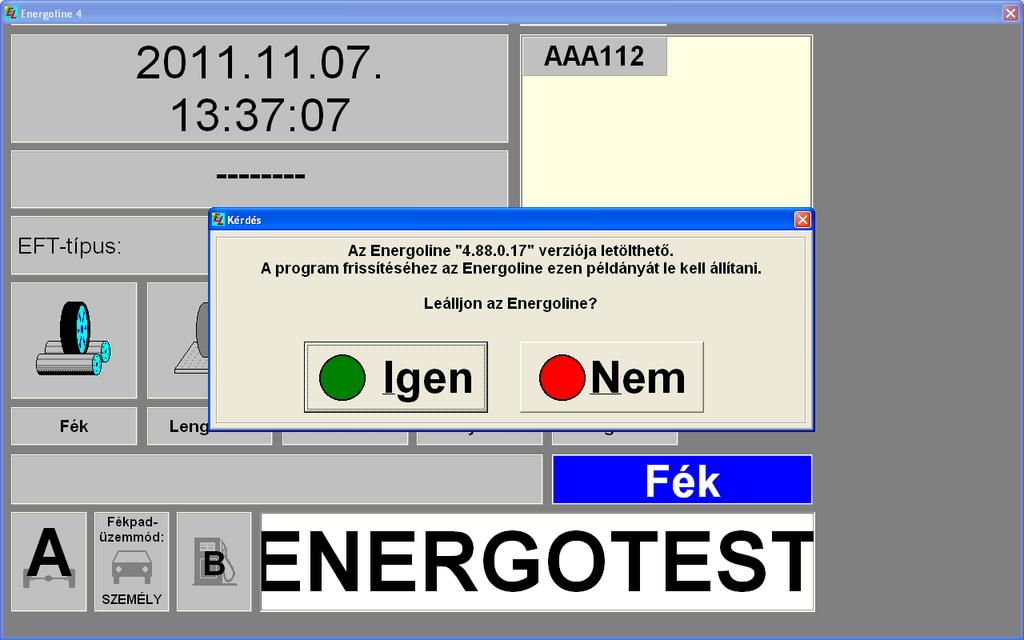 Az Energoline szoftver a kattintás után el fog indulni, bára háttérben a technológiai adatbázis letöltése folyamatosan megy amíg be nem fejeződik.