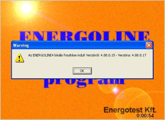 A frissítés után ezen a munkaállomáson is indítva az Energoline-t az a következő üzenettel indul: Ez azt jelzi, hogy a telepítő valahol már lefutott és új