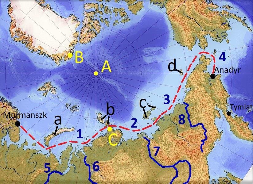 I. FELADAT (20 pont) Tanulmányozd az alábbi térképet és válaszolj a kérdésekre! Válaszaidat írd át az Értékelő lap -ra is! I.1. Adottak a térképen az A, B és C betűvel jelölt pontok. Nevezd meg: a.