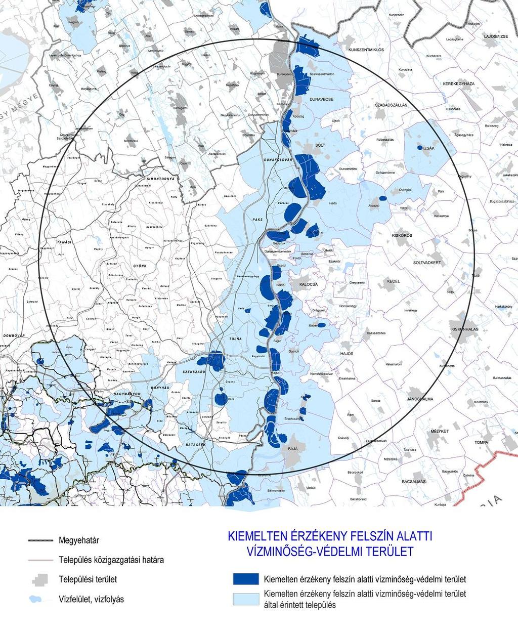 4.7-2. ábra: Kiemelten érzékeny felszín alatti vízminőség-védelmi területek 4.8.