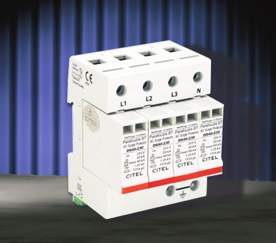 DS 40S-230 Alelosztók védelme C osztályú levezetõ ( 2 típus ) A kedvezõ árú DS 40S-230 típusú, 1-4 pólusú levezetõ az elosztó berendezésekbe telepíthetõ védelmi lépcsõ.