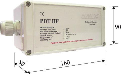 PDT-HF Készülékvédelem, vízmentes kialakítás D osztályú levezetõ ( 3 típus ) A PDT-HF típusú, IP 65 védettségû finom fokozatú túlfeszültséglevezetõ megakadályozza hogy a túlfeszültség zavarok az