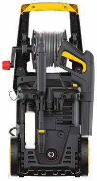SXPW18E - SXPW18PE 135bar, 1800W Beépített tartozék tároló / Built-in accessories holder Gumírozott fogantyú / Soft grip handle Statikus tömlődob zárrendszerrel / Static hose reel w/locking system