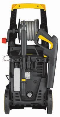 SXPW22E - SXPW22PE 150bar, 2200W Beépített tartozék tároló / Built-in accessories holder Gumírozott fogantyú / Soft grip handle Statikus tömlődob zárrendszerrel / Static hose reel w/locking system