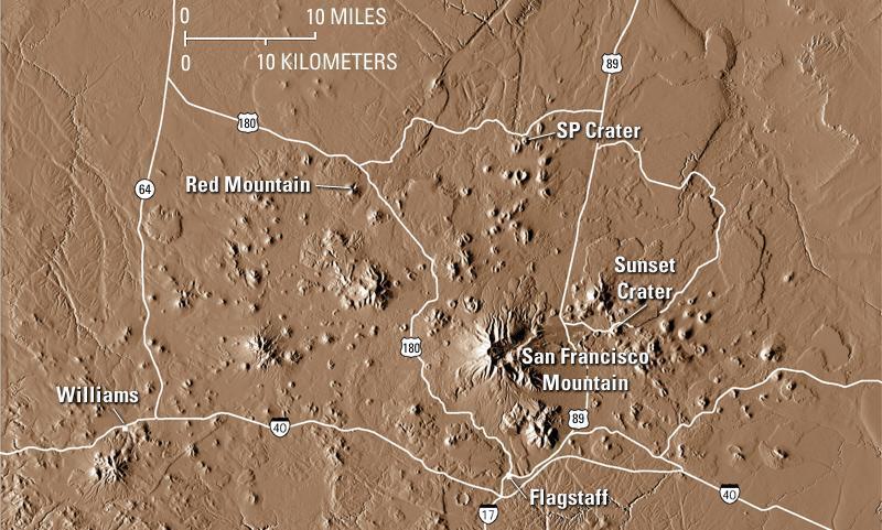 3. A területek bemutatása 3.1. San Francisco Volcanic Field A San Francisco Volcanic Field (SFVF) Észak-Amerikában, Arizona államban, Flagstaff közelében található, a Colorado-fennsík déli részén.