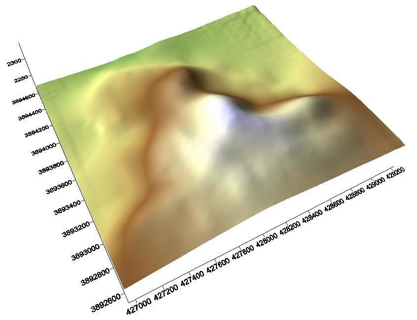 B3. ábra: BT086 -os kúp Golden Software s Surferben megjelenítve