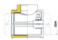 GREKU MEGCSAPOLÓHÍD PE ÉS PVC CSÖVEKRE LEÍRÁS Felhasználási terület: PE és PVC csövekre Test anyaga: Öntöttvas GS 400-15, UNI EN-1563 szerint Test bevonata: Epoxipor bevonat, minimum 100 μm