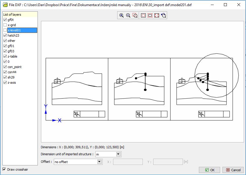 Ez a model201.dxf fájl AutoCad szoftverben megjelenítve.