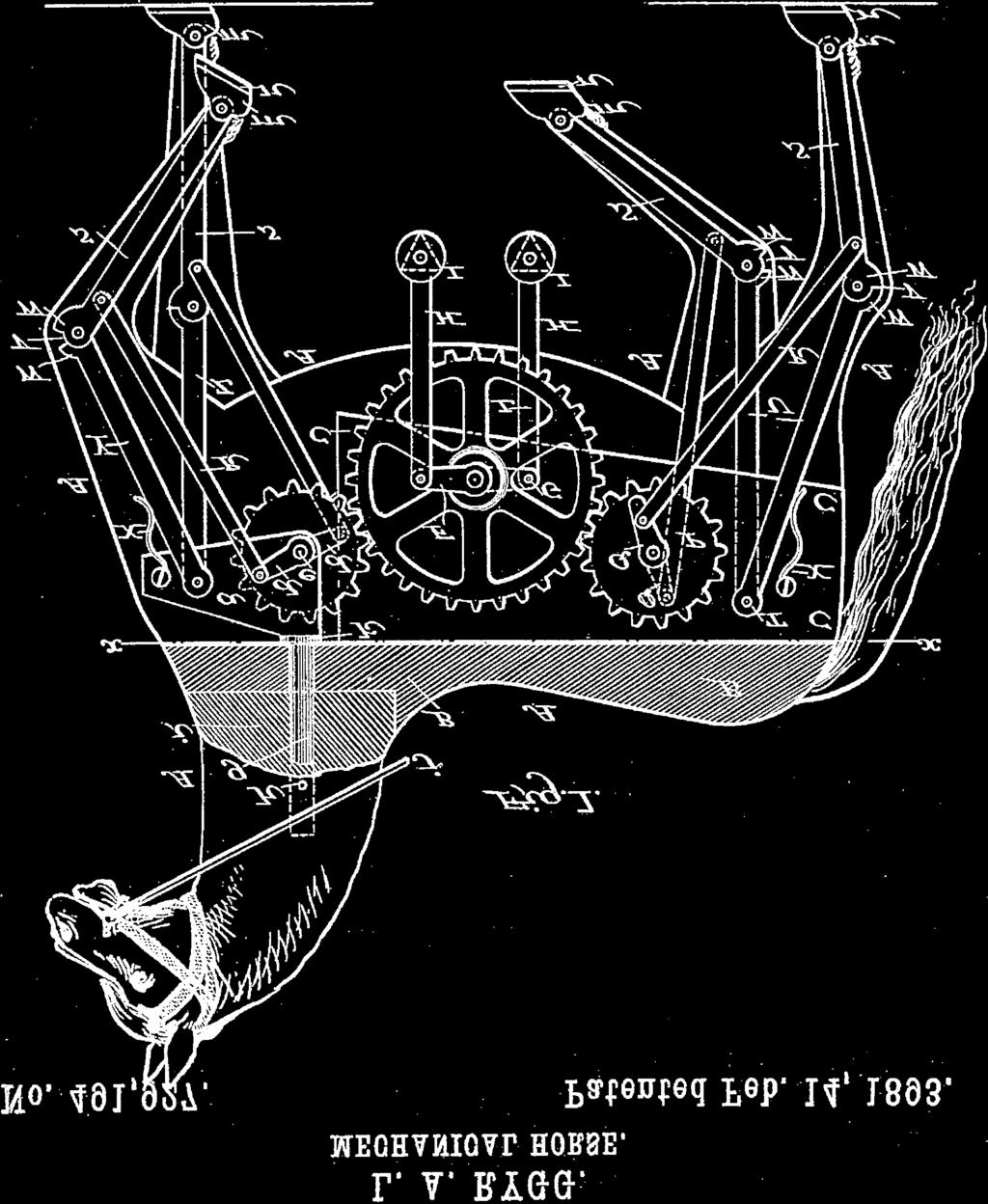 A szabadalom szövegében Rygg a következõket írta: Feltaláltam bizonyos új és hasznos fejlesztéseket a mechanikus lovakhoz.