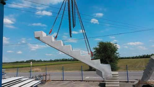 A felfüggesztés lánc rövidítésével LERAKODÁS Az előregyártott lépcsőkarokat alapvetően csak olyan függesztő elemekkel szabad mozgatni, amelyek a beépített emelési pontok kialakításához illeszkednek