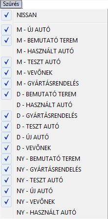 Használt gépjárművek: A használt gépjárművek választógombot megnyomva kétféle képen válogathatók le a használt gépjárművek a képernyőre: - Minden gépjármű: a használt gépjárművek és minden gépjármű