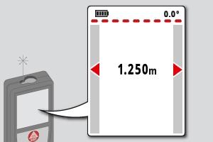 A műszeren leolvasható a következő kitűzési pont távolsága.