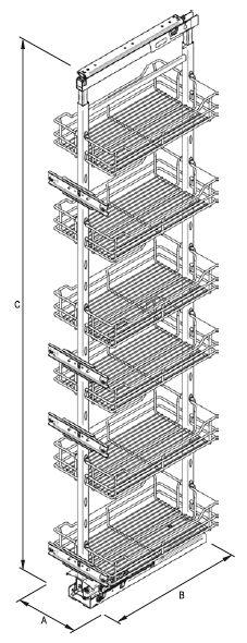 132. MAXIMA LINE MIDI/MAXI Kamravasalatok, fékezős behúzású, terhelhetőség 90kg Szín: Külméret (mm): Polc: Mély x Széles x Magas KIH010-0013004 4 255 x 510 x 1210/1410 KIH010-0013005 Króm 300 5 255 x