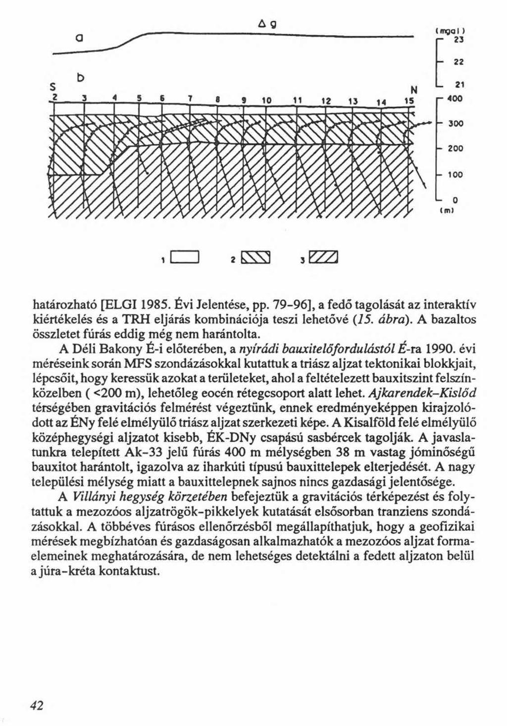 határozható [ELGI 1985. Évi Jelentése, pp. 79-96], a fedő tagolását az interaktív kiértékelés és a TRH eljárás kombinációja teszi lehetővé (75. ábra).