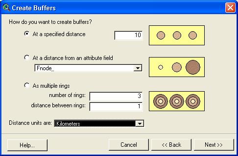 Tegyük aktívvá a folyó témát, majd kattintsunk a Theme- >Create Buffers menüpontra. A következő ablakban beállíthatjuk, hogy mely elemek köré rajzoljunk puffer zónát.