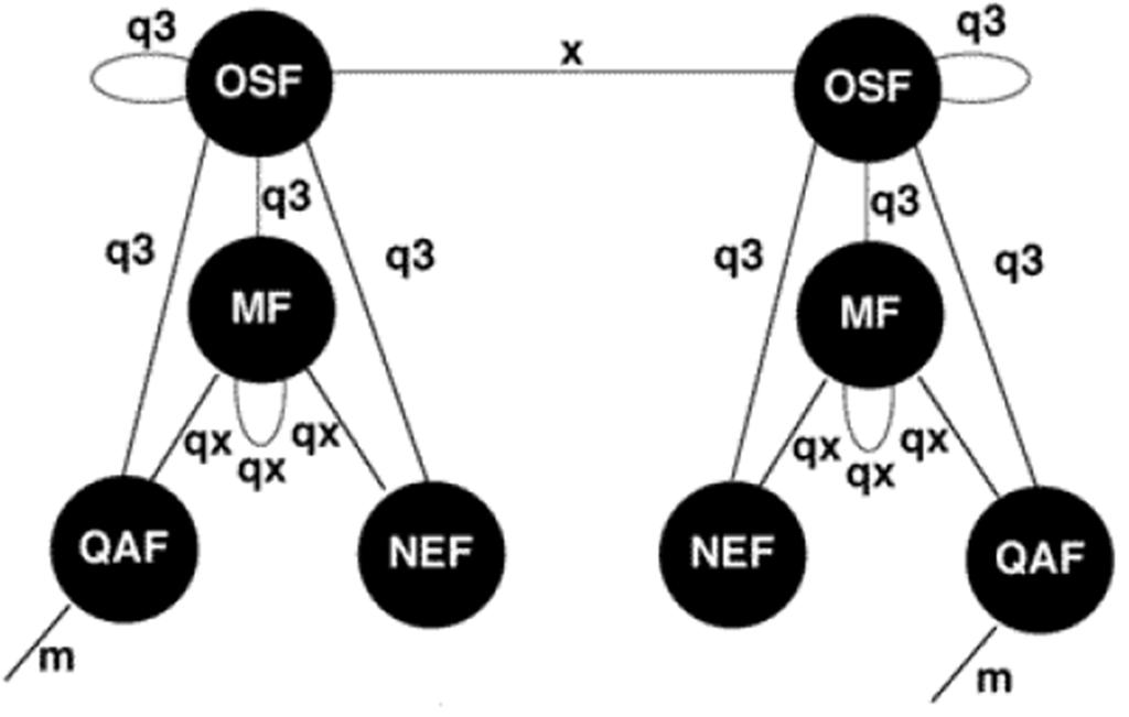 Szabványos TMN interfészek Q két TMN-konform funkcionális blokk között. A Qx az MD és az általa támogatott NE-k közti infromációkat szállít.