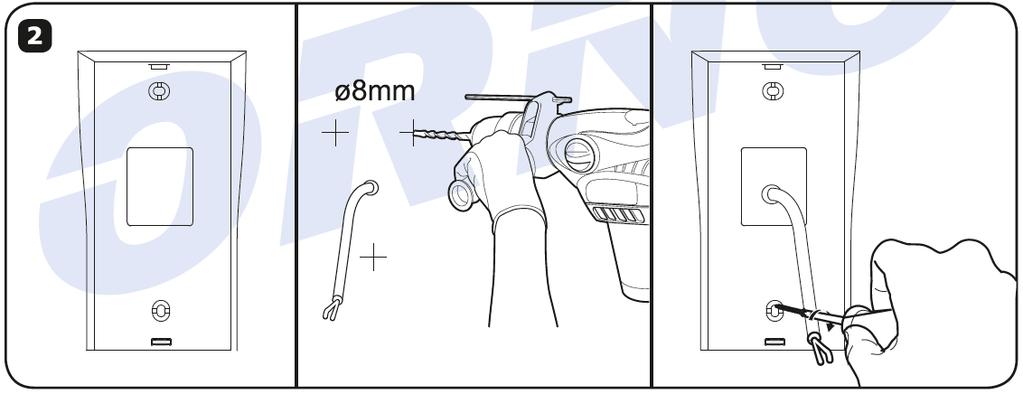 Csatlakoztassa a vezetékeket a monitor hátulján lévő csatlakozókba a kapcsolási diagram szerint. 5. Akassza fel a monitort a szerelőkeretre. 2.