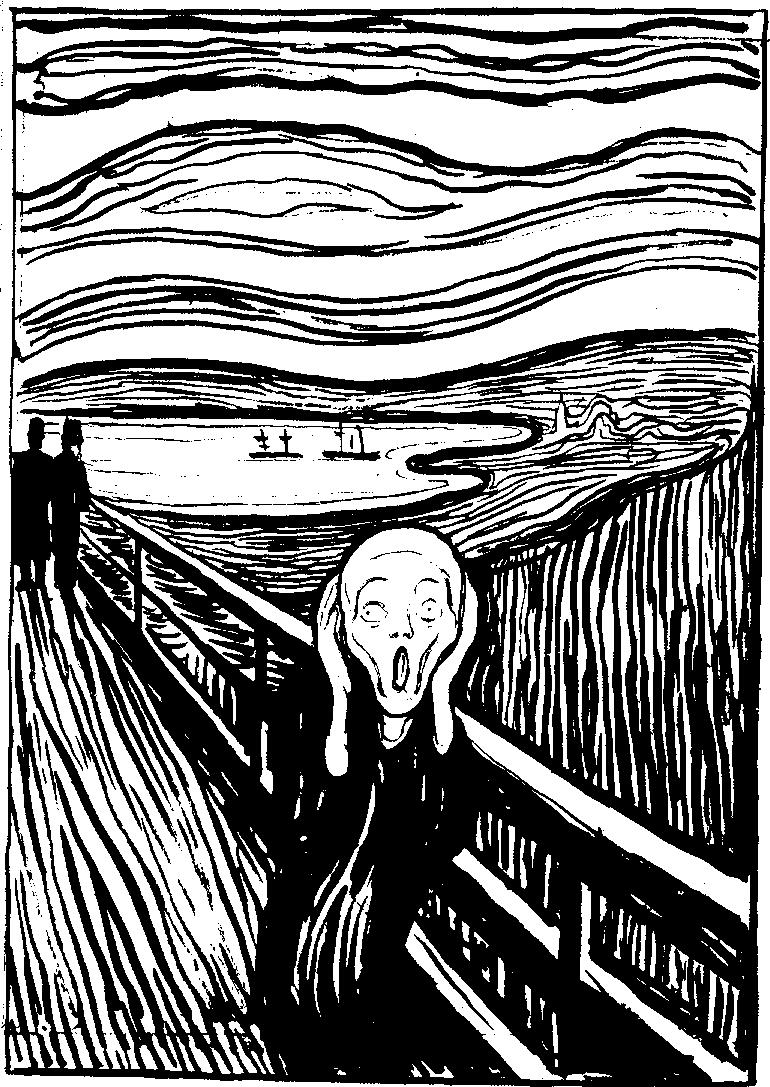 James Ensor: Koncon marakodó Edvad Munch: Sikoly (festmény és fametszet) Nagyhatalmak (1905) Az eldurvuló világban