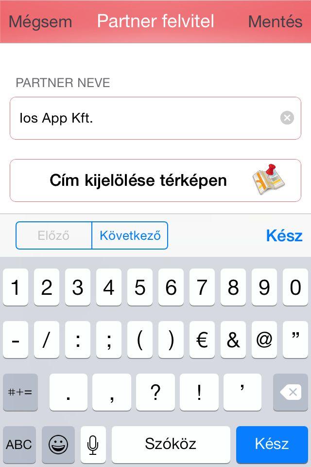 Amennyiben olyan pontot érintesz épp, amely még nem szerepel a listában, a jobb felültalálható + jelre koppintva tudsz új partnert hozzáadni.