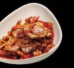 darált marhahússal, pikáns öntettel Fried