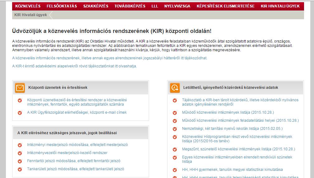 Intézményvezetői GYIK 66 Intézményvezetői GYIK 1. Mit kell tennem, ha nem tudok belépni az intézményvezetői mesterjelszó kezelő rendszerbe? Szükség esetén a www.oktatas.