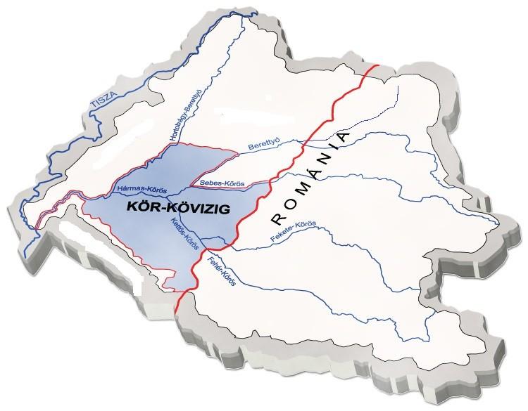 1. térkép A Körösök vízgyűjtőterülete (forrás: Körös-vidéki Vízügyi Igazgatóság, http://www.korkovizig.