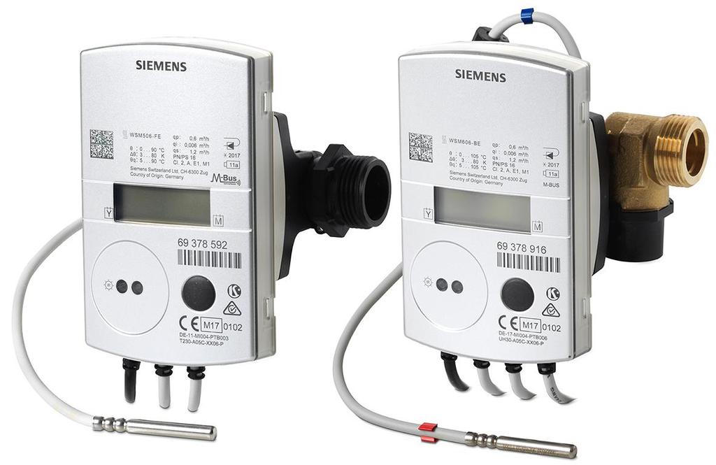 Ultrahangos kompakt fűtési és/vagy fűtés/hűtési kombinált hőmennyiségmérők WSx5.. WSx6.