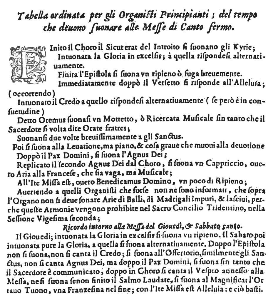 Olasz tankönyvek, német orgonák, magyar népénekek 1. kép: Banchieri, Organo suonarino (1605), 38.
