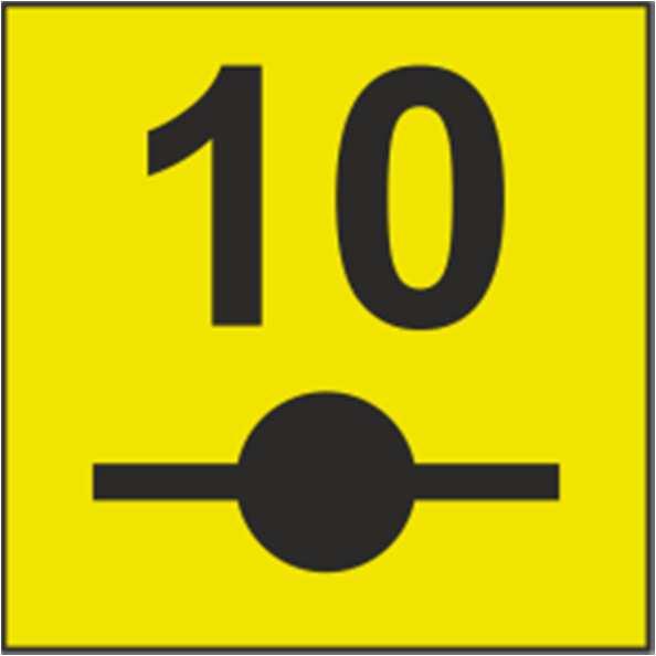 a) Pályahiba esetén a jármű elejének a jelzőtábla síkja mellett történő elhaladásától a pályaszakaszra elrendelt egyéb sebességtől függetlenül alkalmazható legnagyobb sebesség értékét (km/h) jelzi.