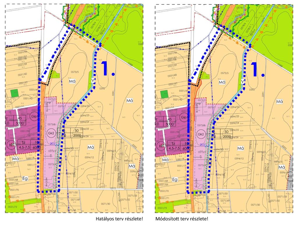 2. Beavatkozási pont ismertetése (A módosított tervi részek minden esetben előzetes tervezetek, azok tájékoztató jellegűek!) Rendezés célja és oka Külterületen, a belterülettől délre, 4 sz.