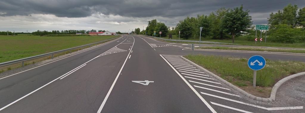 Forrás: GoogleStreet View A tervezett tervmódosítás során a közlekedési terület az érintett szakaszon a főút keleti oldalán kiszélesedik.