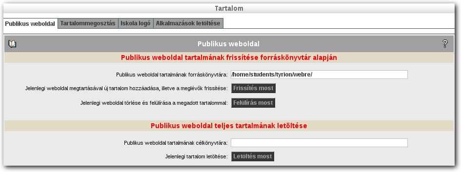 TARTALOM 15. Tartalom A tartalom fülön a SuliXerveren tárolt állományokkal kapcsolatos műveleteket végezhet el. 15.1 Publikus weboldal A SuliXerver használatával lehetősége van egy publikus weboldal elhelyezésére a SuliXerveren.