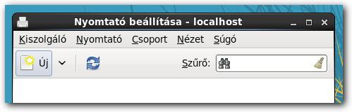 Új nyomtató hozzáadásához kattintson a fenti Új gombra, vagy válassza a Kiszolgáló Új Nyomtató menüpontot a fenti menüből.