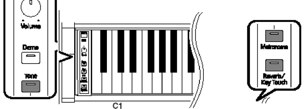 A Panel Lock státuszban csak a koncert zongora hangszín szólaltatható meg. 1. Csavarje le a minimumra a hanger t, majd nyomja meg a [Power On] kapcsolót az egység kikapcsolásához. 2.