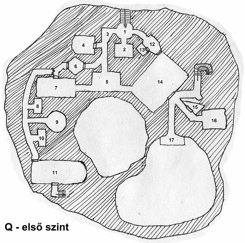 Q A szentély A szentély legnagyobb részében természetes barlangból lett kifaragva (ahol nem, ott maradt olyannak amilyen volt.