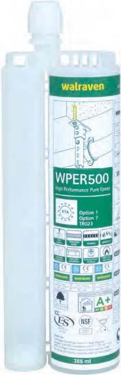 WPER500 Ragasztóhabarcs WPER500-65 Termék áttekintés Termék információ A WPER500 Ragasztóhabarcs egy epoxy megoldás, mely LEED, VOC, ICC és NSF tanúsítással rendelkezik.