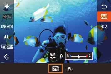 Funkciók használata Víz alatti felvételek esetében Fényképezés vízalatti élességállítási tartománnyal Ha [ ] módban (= 55) [ ] élességállítási tartománnyal gondot okoz az élesség beállítása, akkor a