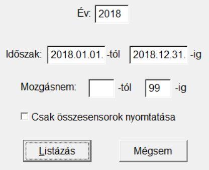- Értékcsökkenés változása - Nettó érték változása A három azonos elrendezésű lista év eleji nyitó értéket, az év közbeni növekedést ill. csökkenést és az év végi záró értéket tartalmazza.