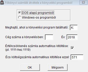 - Écs. számla automatikus kitöltése : jelölés esetén az átvett főkönyvi számlaszámok utolsó karakterét 9-esre cseréljük. Pl. 1111 főkönyvi számla esetén 1119-re, 121 esetén 129-re. - Écs.