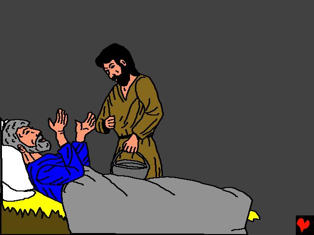 Alighogy elment Jákób, Ézsau visszaért Izsákhoz. "Itt az eledeled" mondta. Izsák rájött, hogy becsapták.