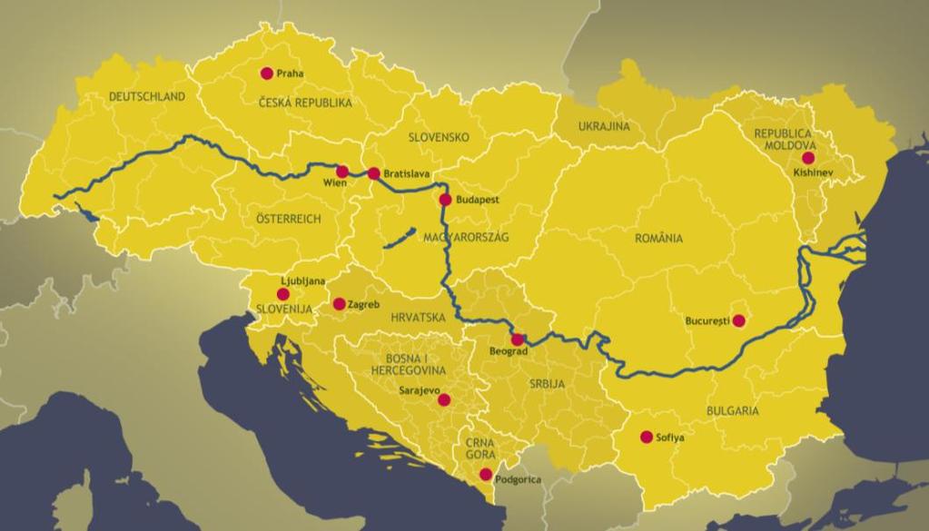 A világ legnemzetközibb folyója 9 EU tag: 5 nem EU-s Ausztria Bulgária Csehország Bosznia-Hercegovina Montenegró Moldova Horvátország Szerbia Magyarország Ukrajna Németország (Bajorország és