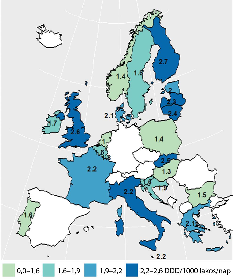 Hazánkban, az európai országok többségéhez hasonlóan, a közepes hatástartamú makrolidkészítményeket alkalmazták leggyakrabban.