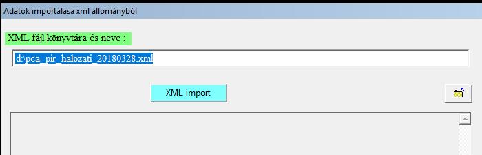 9.10 XML-adatok beolvasása Az alkalmazás képes az NMHH által definiált formátumnak megfelelő felépítésű és tartalmú XML állomány beolvasására.