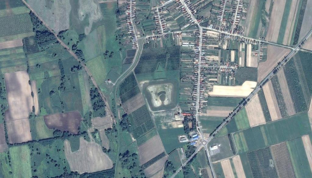 A terület légifotó részlete Döge