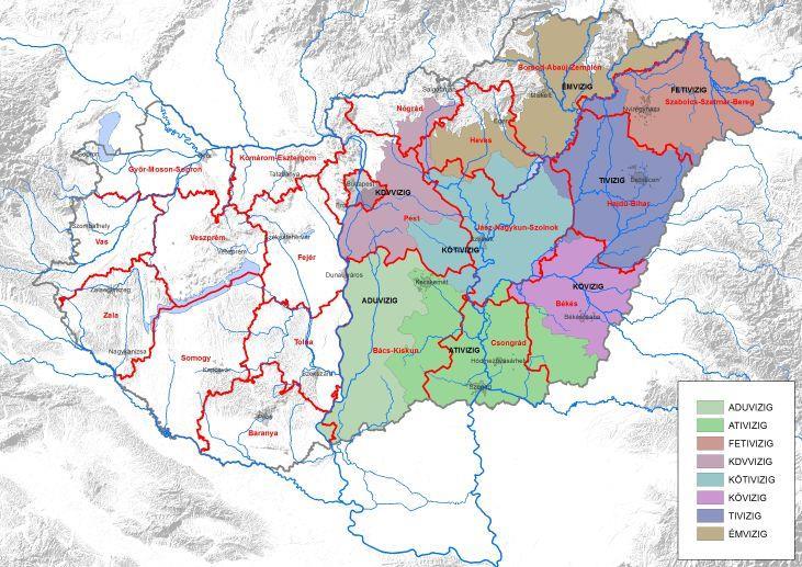 2. ábra: Az alföldi porózus medence területe a közigazgatási határokkal és a tervezési területtel A Vízkészlet-gazdálkodási Térségi Terv olyan Keretterv jellegű dokumentum, amely az EU Víz