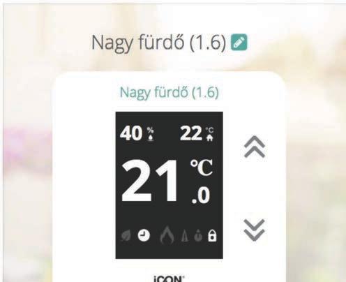 H!mérséklet beállítás Az icon rendszerben lehet!ség van termosztátonként beállítani a kívánt h!mérsékletet. A f!