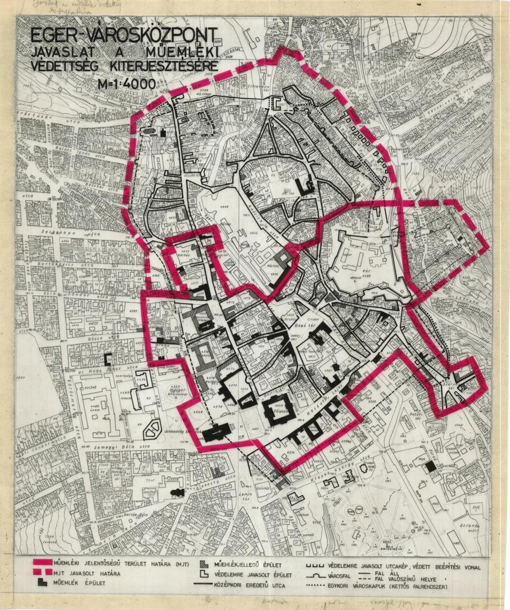 Eger történelmi belváros 1970 óta a tervezés alapgondolata a történelmi városnegyed