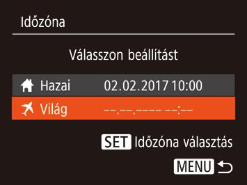 A nyári időszámítás (1 órával előrébb) Dátum és idő A dátumot és időt az alábbi művelettel módosíthatja. Válassza a [Dátum/idő] lehetőséget, majd nyomja meg a [ ] gombot.