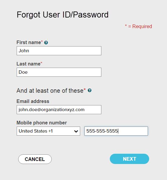 Elfelejtette a felhasználói azonosítóját/jelszavát? Ha elfelejti a bejelentkezési adatait, akkor az ADP-szolgáltatás bejelentkezési oldalán az Elfelejtette a felhasználói azonosítóját/jelszavát?
